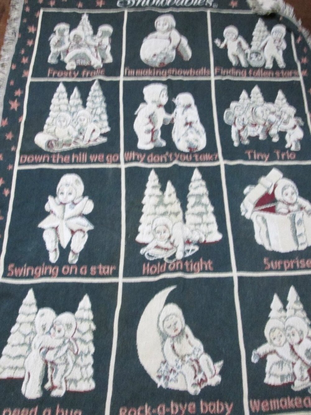 vtg Dept 56 Snowbabies Goodwin Weavers snowblanket Holiday themed